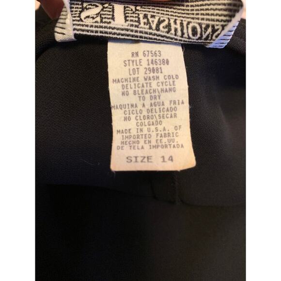 S.L.Fashions Vintage 90's Black Draped Neck Sleevless Midi Sheath Dress Size 14 - Picture 4 of 5